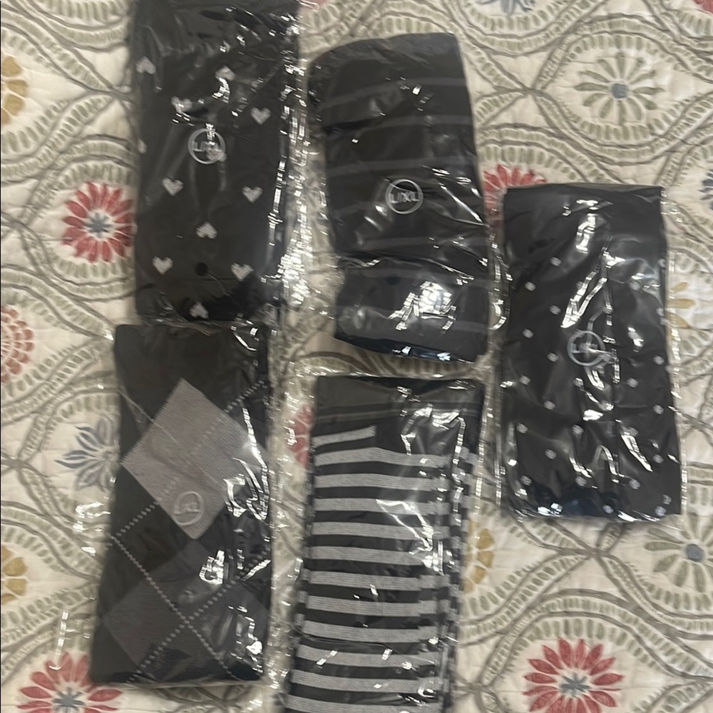 Black and Gray Patterned compression socks